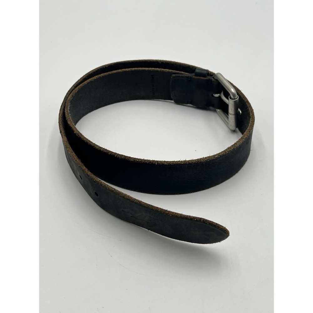Hollister Leather Belt Black Casual Silver Buckle Men's Medium Made India